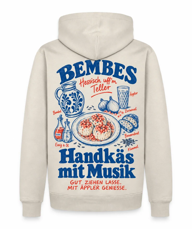 Handkäs mit Musik · Hoodie – Unisex Hoodie, Rückseite