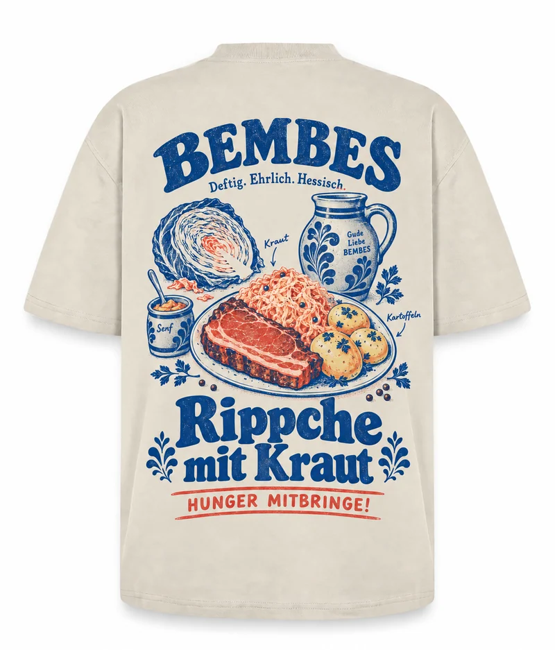 Rippche mit Kraut – Oversized Bio-T-Shirt, Rückseite