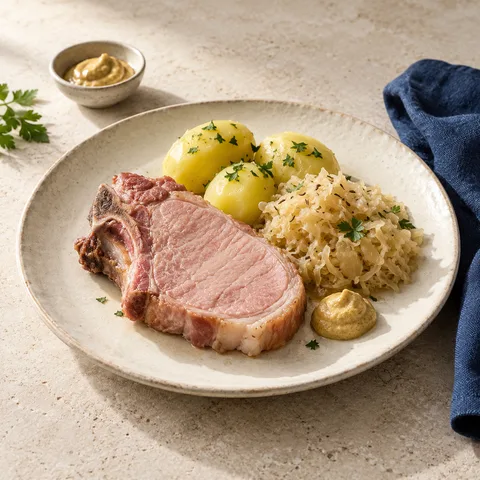 Rippche mit Kraut & Kartoffeln